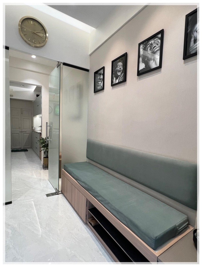 Comfortable Waiting Lounge with Children Smile Frames